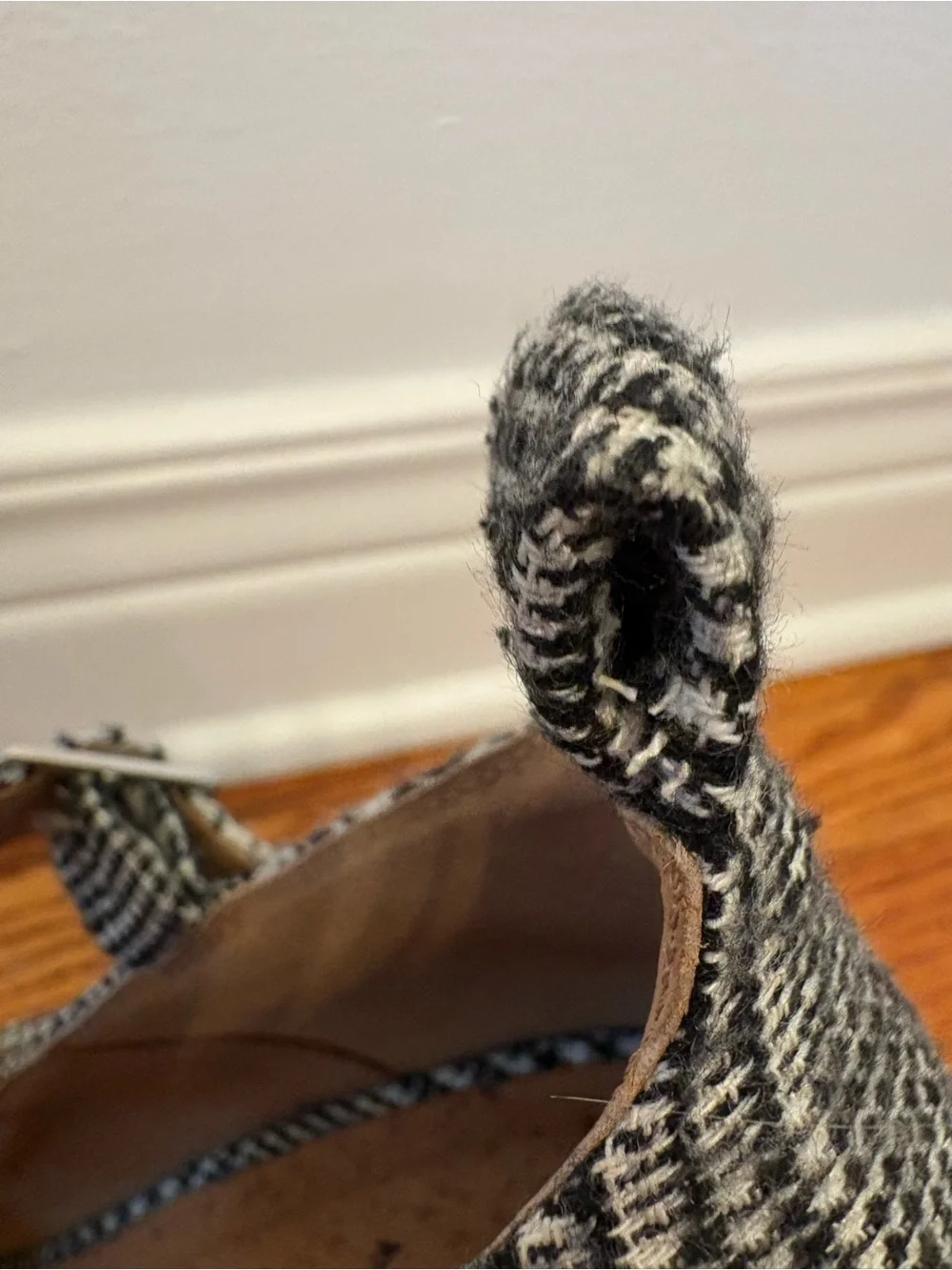 Free People Black and White Plaid Mary Jane Platform Heels